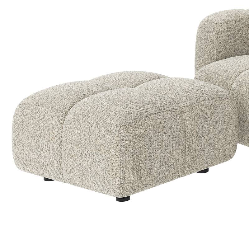 Christopher Knight Home - 3-Seater 90.94" L-Shaped Upholstered Sectional Sofa with Ottoman