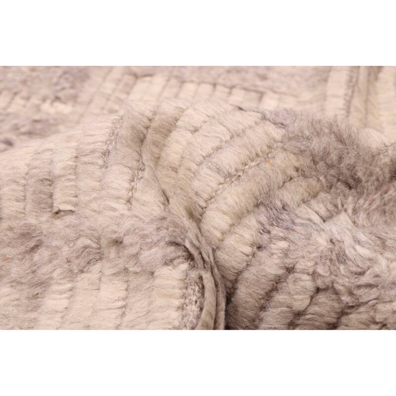 ECARPETGALLERY Hand-knotted Looma Light Grey Wool Rug - 7'10 x 9'11