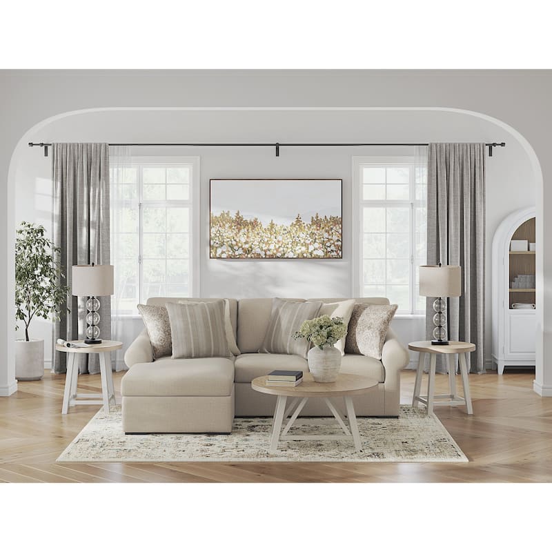 Signature Design by Ashley LadyMae Beige 2-Piece Sectional with Chaise - 102" W x 69" D x 40" H - Left Facing