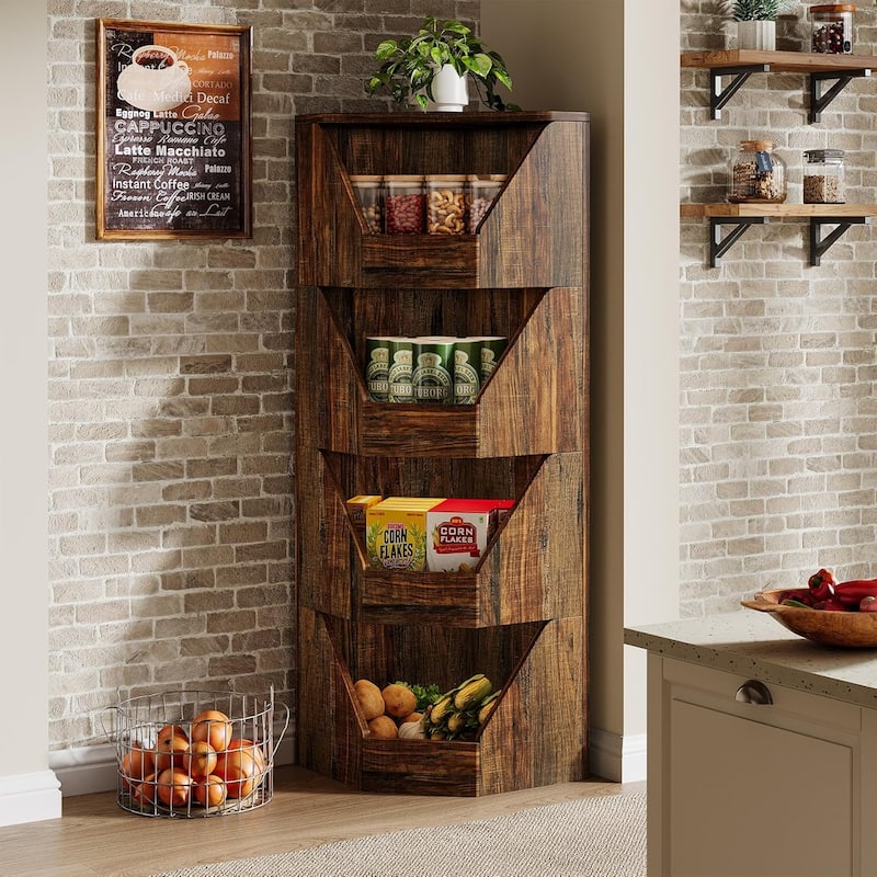 4-Tier Fruit and Vegetable Storage Rack for Kitchen Living Room