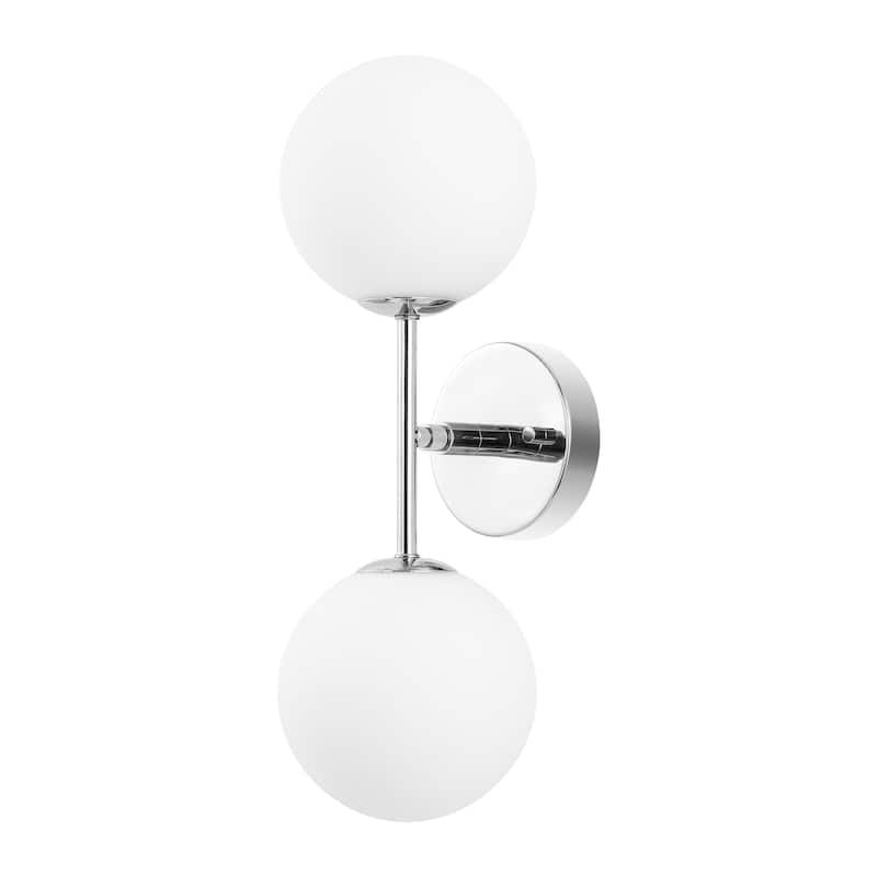 SAFAVIEH Rakhee 2-Light Globe Bathroom Vanity Wall Sconce (LED Bulbs Included) - 17.5 In. W x 7 In. D x 6 In. H - 18Wx7Dx6H
