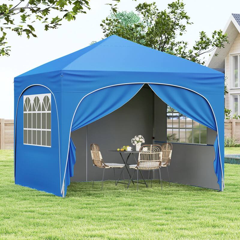 10x10 Pop Up Canopy Tent with Sidewalls for Outdoor Events and Parties