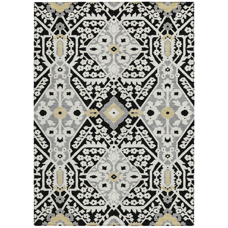 HomeRoots Floral Transitional Rectangle Outdoor Rug