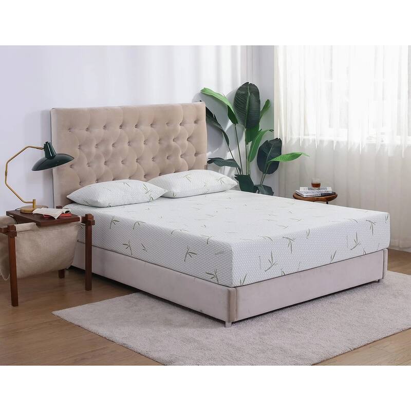 8 inch Green Tea Gel Memory Foam Mattress, Cooling Medium Feel Bed Mattress in a Box, CertiPUR-US
