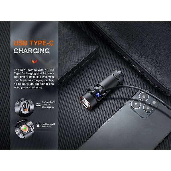 fenix e18r v2 rechargeable led flashlight V2.0 1200 Lumen USB-C EDC 40 LED that delivers a 1200 lumen beam with distances up to 159 yards Fenix E18R v2.0 1200 Lumen