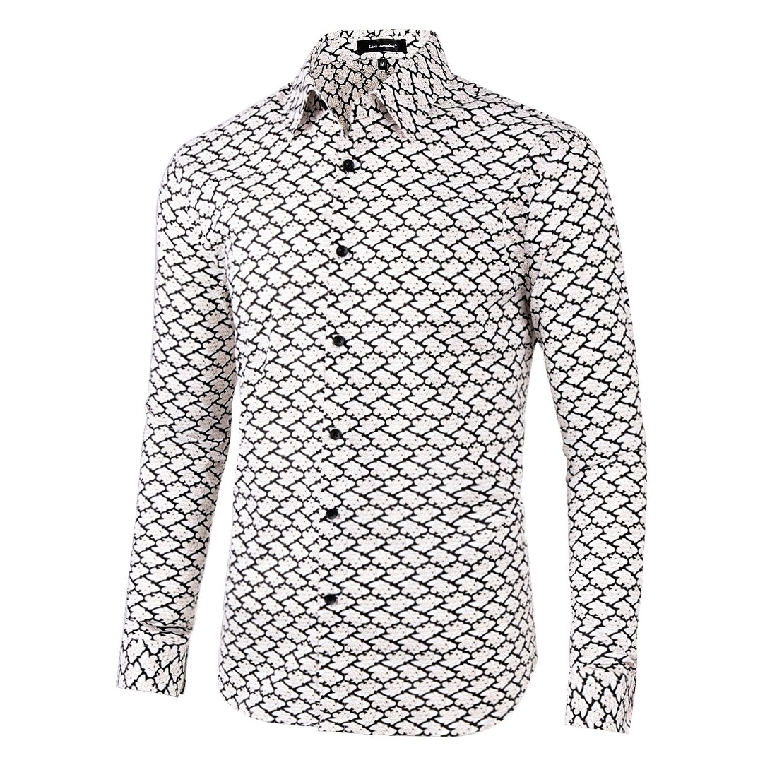 black and white floral dress shirt mens