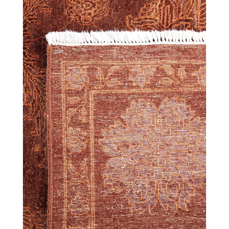 Ikat One-of-a-Kind Handmade Area Rug - Brown, 8' 2" x 10' 2" - 8' 2" x 10' 2"