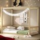preview thumbnail 24 of 31, American Design Wooden Canopy Twin Size Floor Bed with Fence and Guardrails Natural