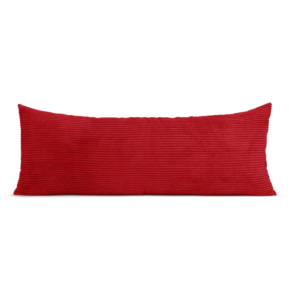 Sweet Jojo Designs Burgundy Red Unisex Boy Girl Body Pillow Case Pillow Not Included -Solid Striped Corduroy Textured Minimalist