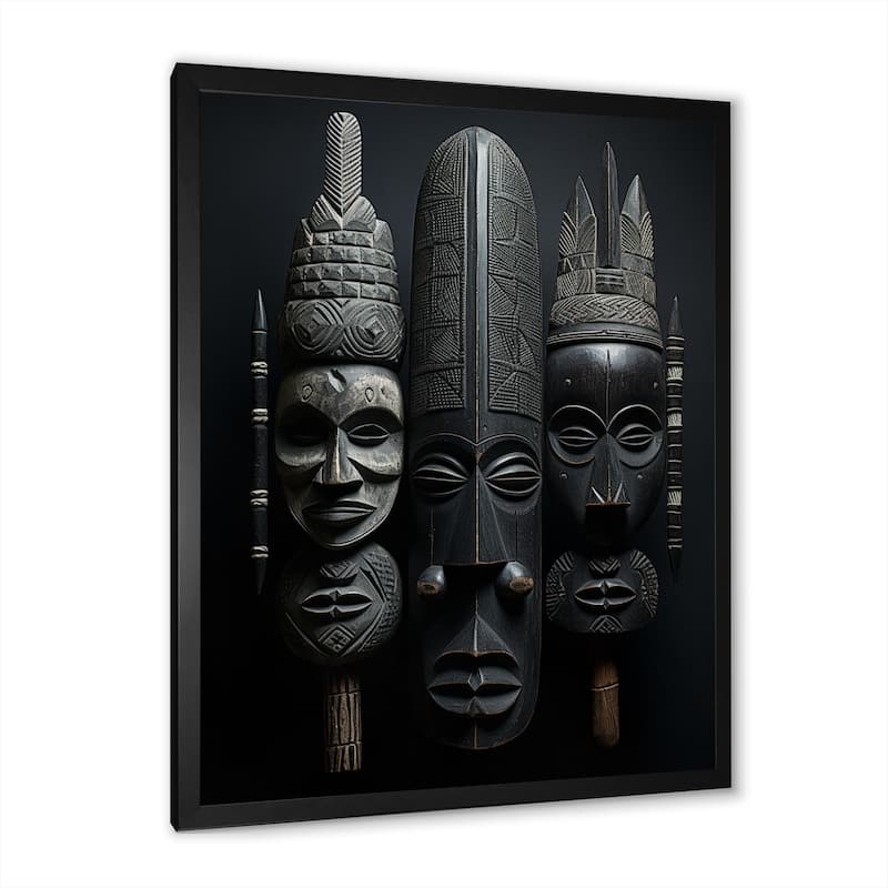Designart "African Mask" African American Art Framed Wall Art Prints