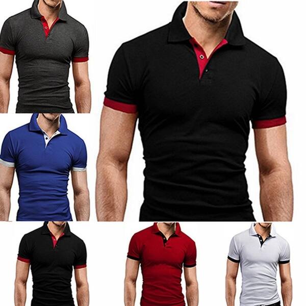 Shop Men S Summer Short Sleeve Casual Slim Fit Polo T Shirt