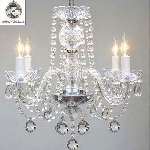 Swarovski Crystal Trimmed Chandelier Lighting With Faceted 40 mm Crystal Balls - Chandeliers For Bedrooms by Overstock.com
