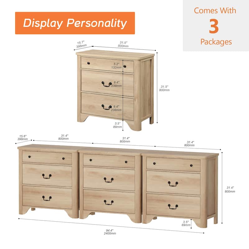 WAMPAT Farmhouse TV Stand For Tvs Up To 100", Modern 3-In-1 Entertainment Center, TV Console With Storage Cabinets,