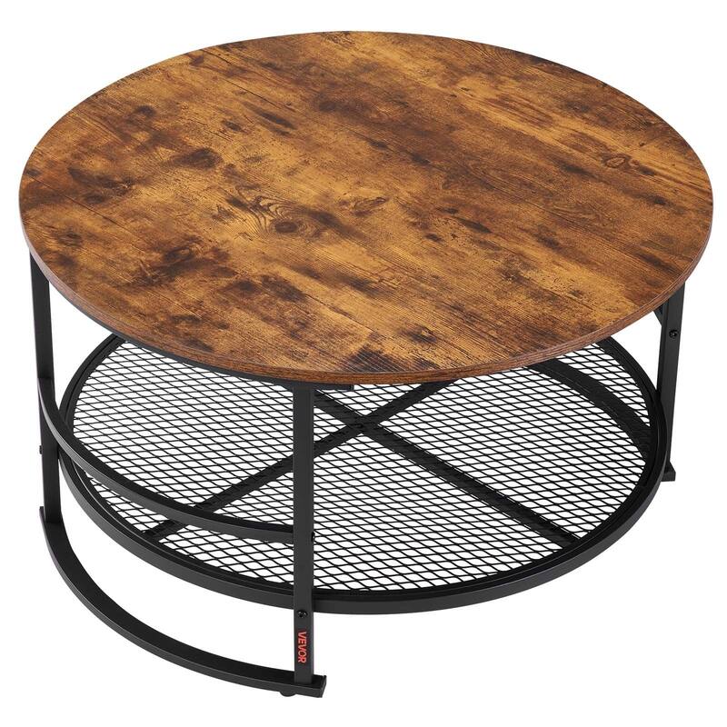 3-Piece Coffee Table Set with Natural Wood Grain Finish and Metal Legs for Living Room or Bedroom - 31.5” x 31.5” x 18.3”