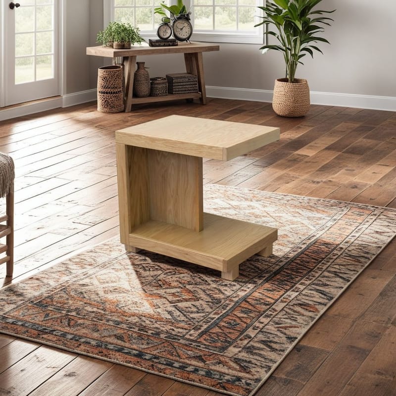 Bridgevine Home Laurel Canyon 18 inch Chairside Table, No Assembly Required - Natural