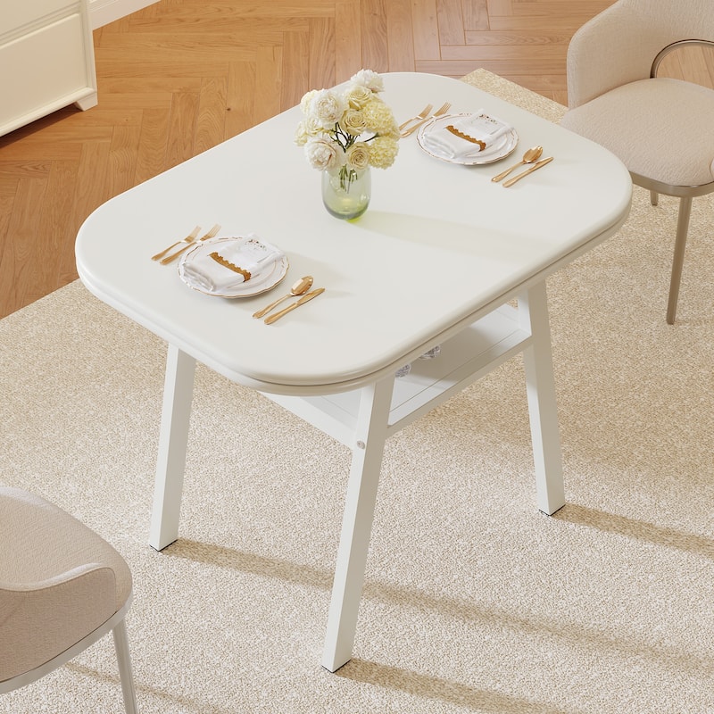 Modern Dining Table, Kitchen Table with Storage Shelf for Dining/Living Room, Home, Apartment