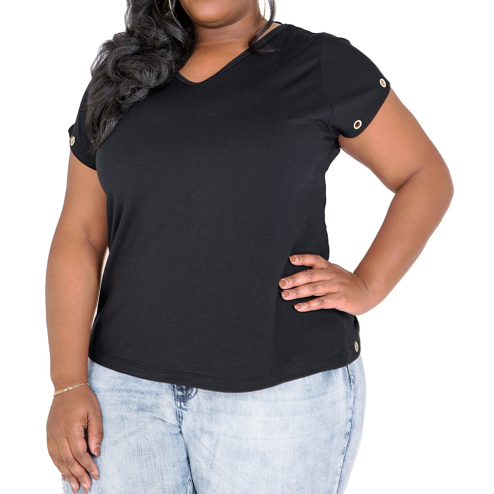 Shop Poetic Justice Black Women S Size 2x Plus Grommet Details