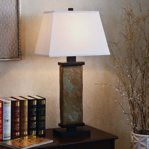 Logan Natural Slate Finish Table Lamp