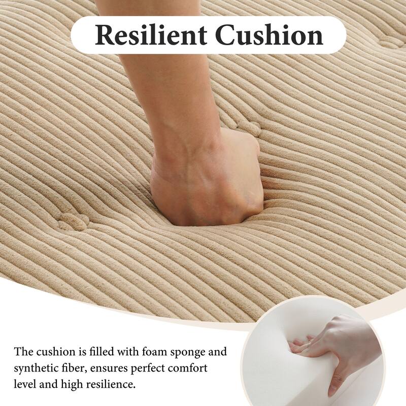 4-Piece 98" W Upholstered Modular Corduroy Sectional Sofa