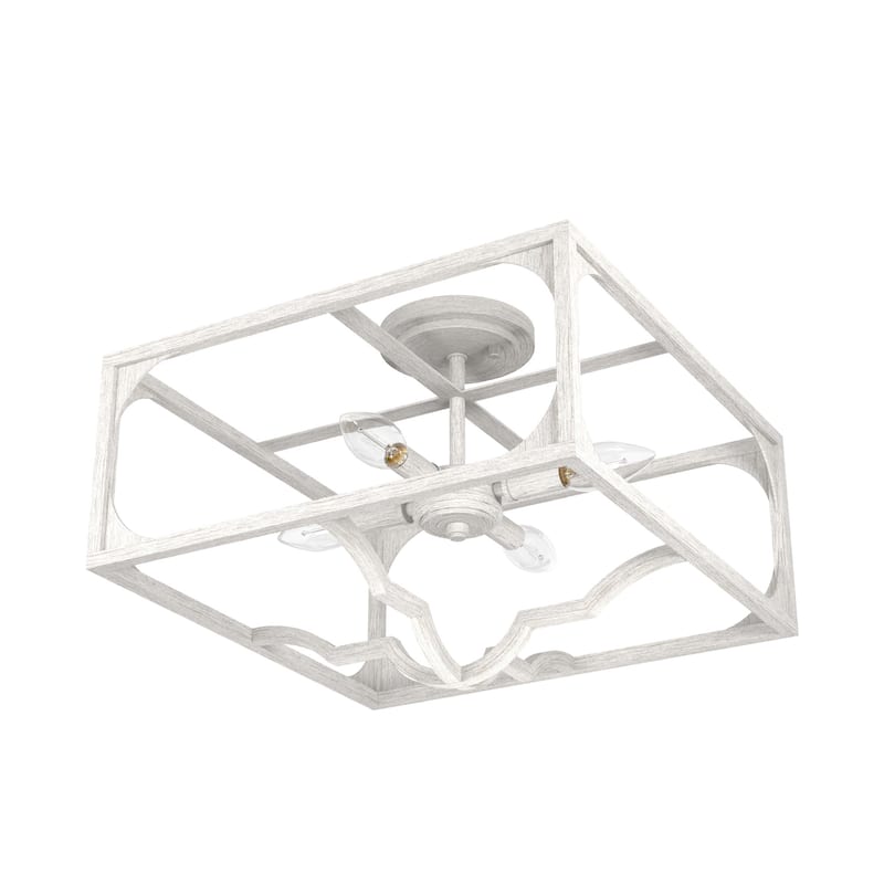 Hunter Highland Hill 4-Light Semi-Flush Mount - Farmhouse, Rustic