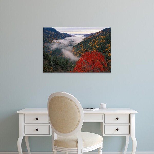 Easy Art Prints Adam Jones's 'Autumn View Of Fog From Morton Overlook' Premium Canvas Art