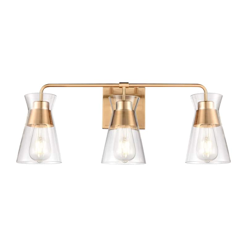 Elk Home Brookville Burnished Brass With Clear Glass 3 Light Vanity