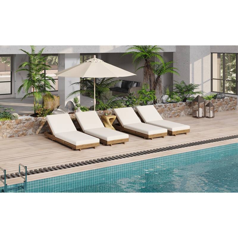 Outdoor Chaise Lounge Chair with 6-Position Adjustable Backrest