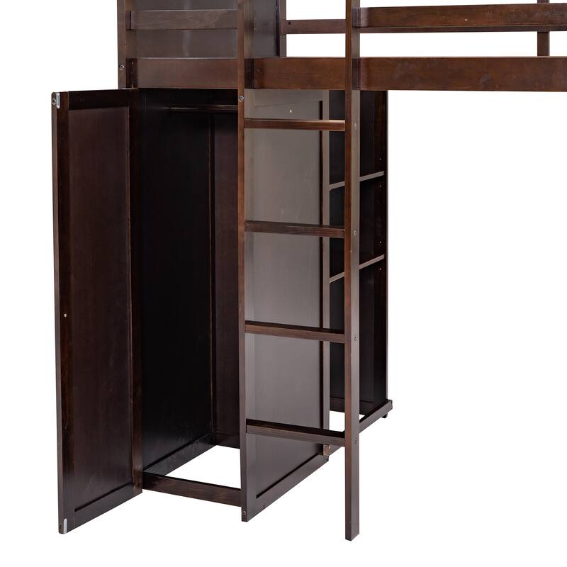 Twin over Twin Pine Loft Bed with Stand-alone