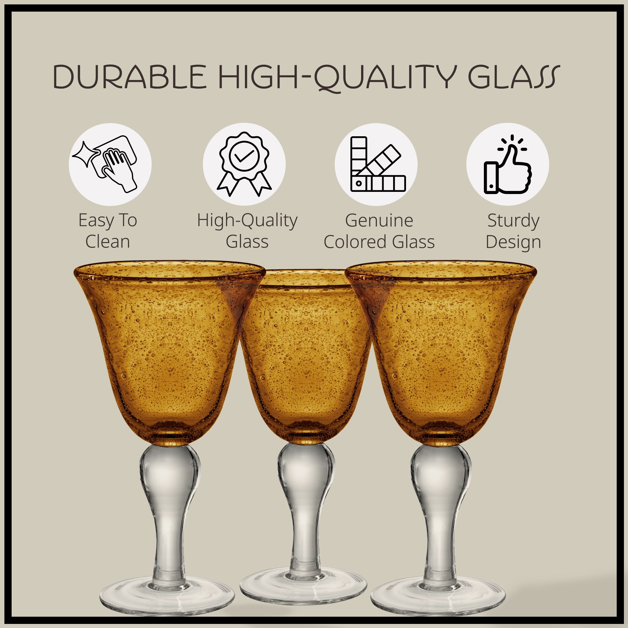 Artland Amber 14 Ounce Iris Goblet Set - 14 oz - Bed Bath & Beyond