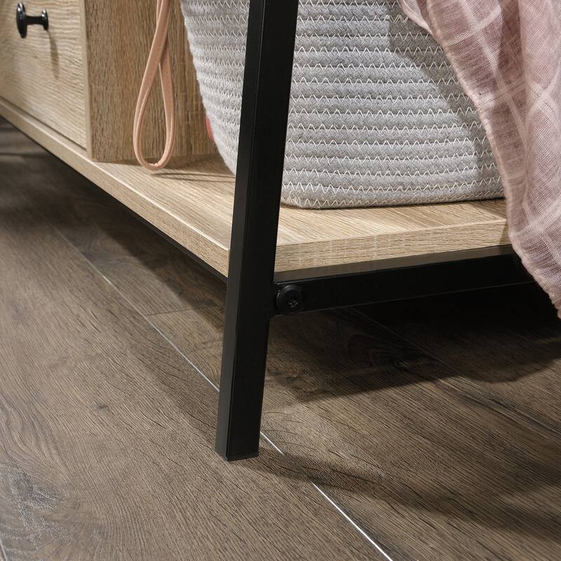 Wood Dresser with Spacious Drawers and Open Shelves