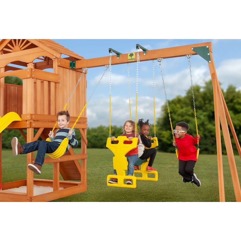 Creative Cedar Designs Timber Valley Wooden Swing Set