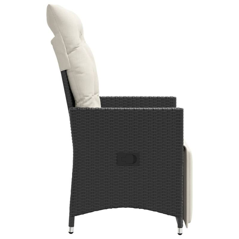 vidaXL Reclining Patio Chairs with Cushions Armchair Outdoor Seating Poly Rattan - 23.2 x 22.0 x 36.2