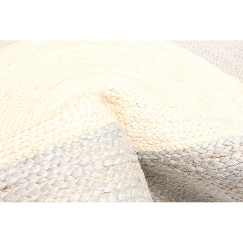 ECARPETGALLERY Braided Weave Palas Denizli Cream Jute Rug - 3'3 x 3'3