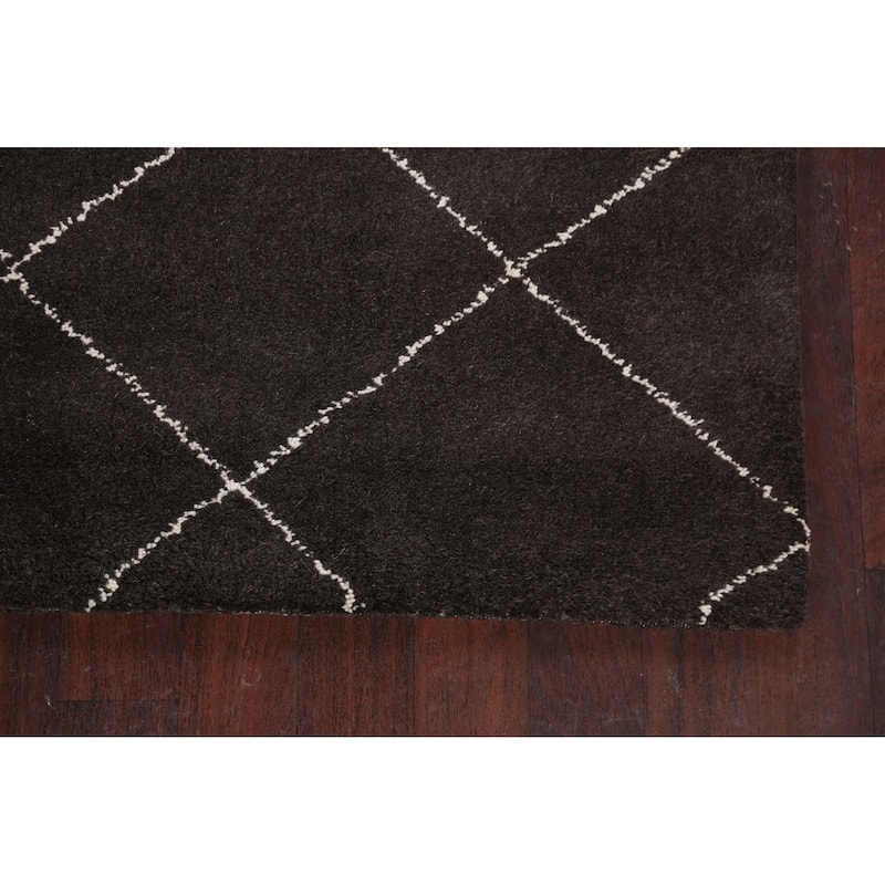 Trellis Modern Moroccan Oriental Area Rug Hand-knotted Wool Carpet - 5'4" x 6'4"