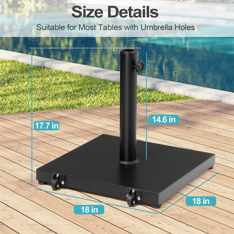 Outdoor Umbrella Base Stand Square Weighted for Patio Market Umbrella