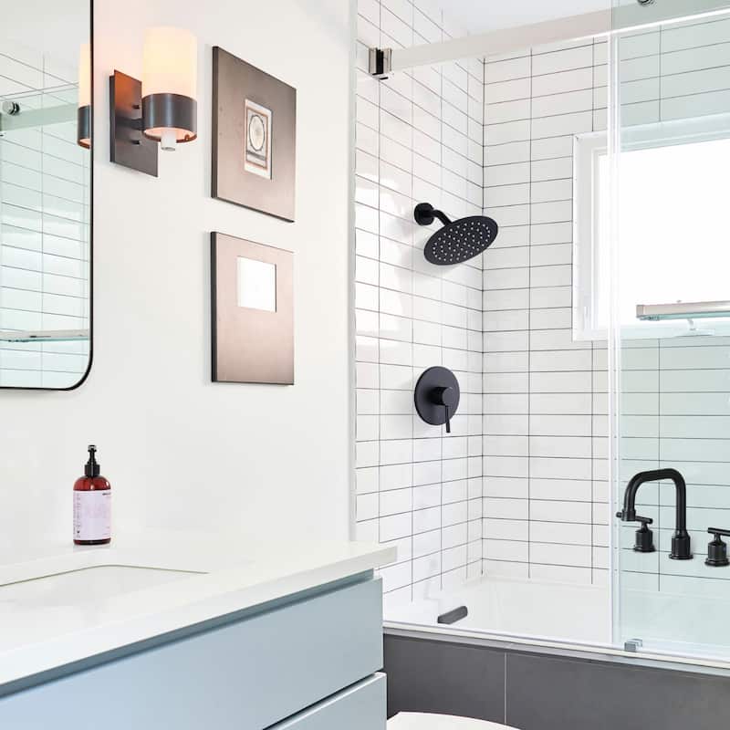 WOWOW Wall Mounted Bathroom Shower Faucet Valve Included
