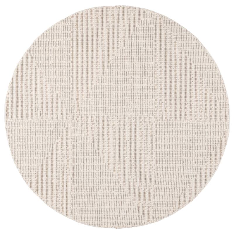 SAFAVIEH Hand-Loomed Natura Ravit Transitional Wool Rug - 6' Round - Ivory