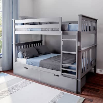 Max and Lily Full over Full Bunk Bed with Storage Drawers