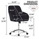 preview thumbnail 56 of 60, Velvet Home Office Chair, Ergonomic Swivel Study Desk Chair, Upholstered Vanity Chair with Backrest Seat and Metal Base