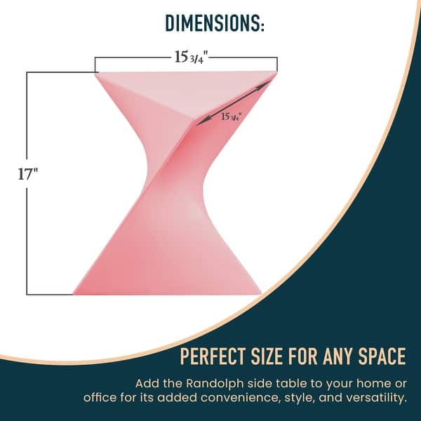 dimension image slide 1 of 8, Randolph Indoor Side Table - Lightweight Triangular Design Accent End Table for Home Office Living Room and Bedroom, No Assembly