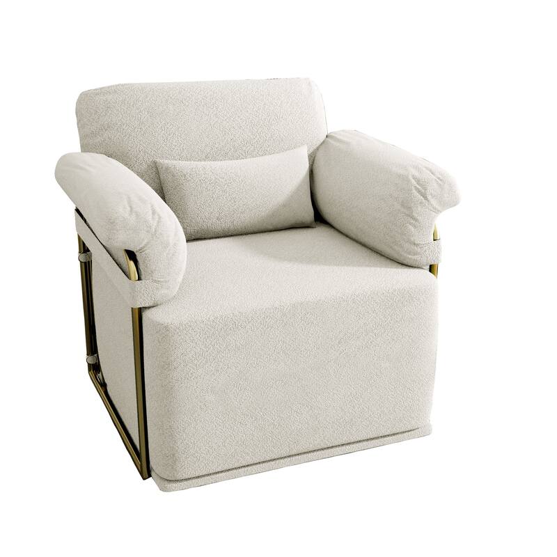 360 Degree Square Swivel Accent Sofa Chair for Living Room