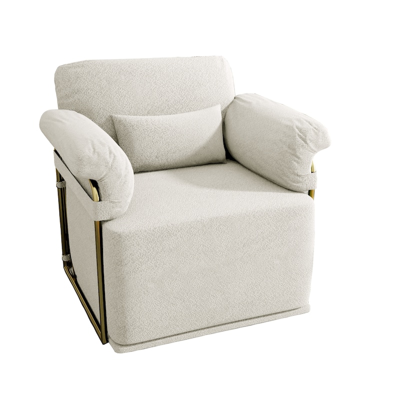 360 Degree Square Swivel Accent Sofa Chair with Ergonomic Wide Seat, Upholstered Lounge Chair Reading Chair Armchair
