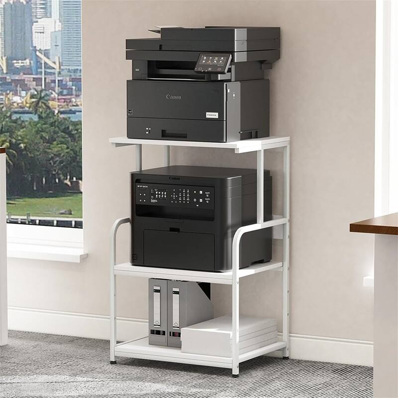 Printer Stand with Storage Shelf - 19.7 x 15.7 x 31.5 - White