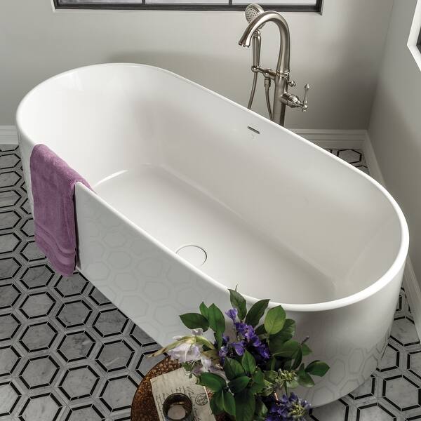 Kohler K 8336 Ceric 65 Lithocast Gloss Soaking Tub For Freestanding White On 25725600 Kohler Free Standing Tub