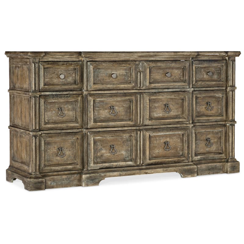 Hooker Furniture Rolling Hill 70" Wide Rustic Craftsman Apothecary - Washed Medium