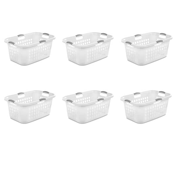 slide 1 of 7, STERILITE 71 Liter Ultra Laundry Baskets, White - Case of 6
