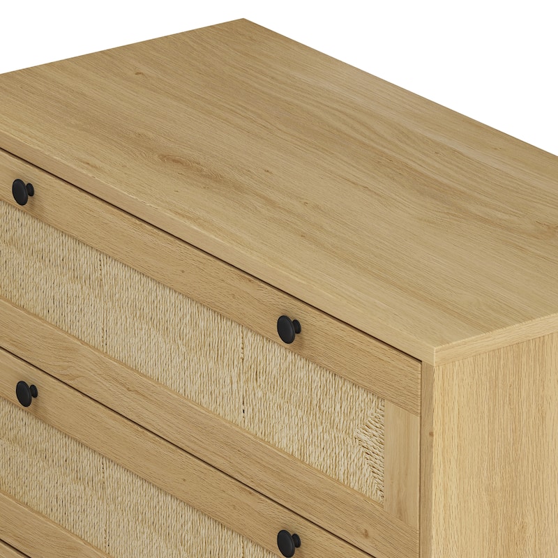 3-Drawers Storage Cabinet Rope Woven Drawer