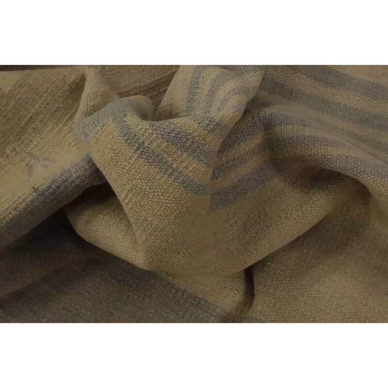 Hand Woven Oriental 100% Wool Carpet Southwestern Tribal Beige & Ivories Kilim Area Rug - 6' 6'' X 4' 9''