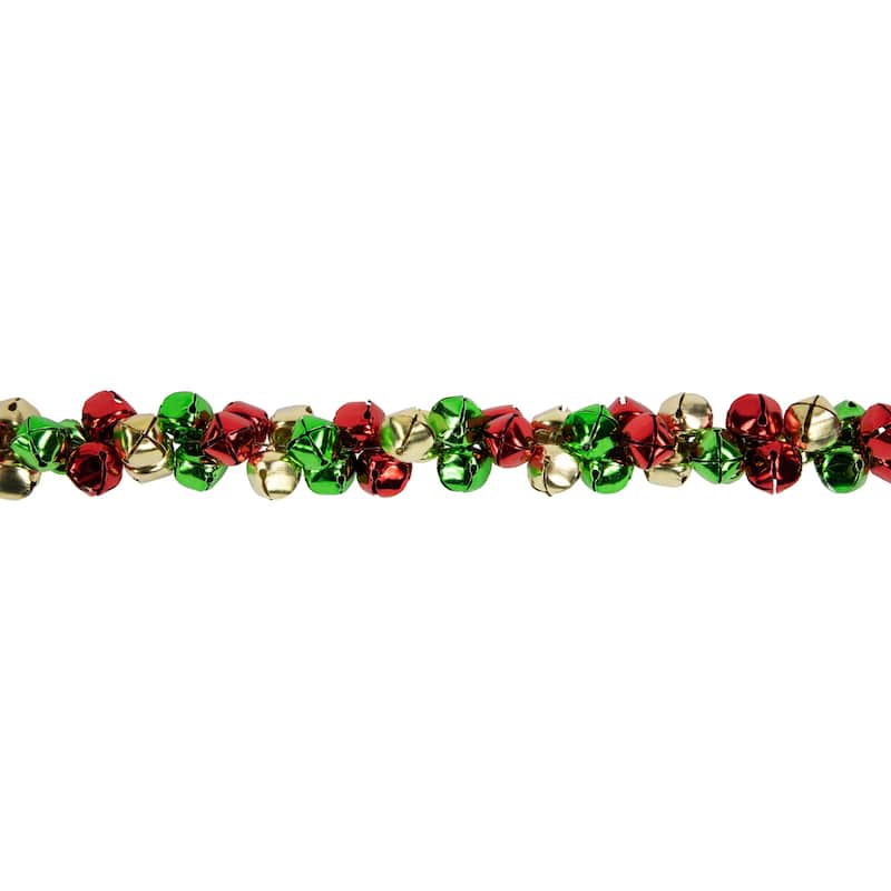 5ft Green, Gold Red Festive Jingle Bell Artificial Christmas Garl