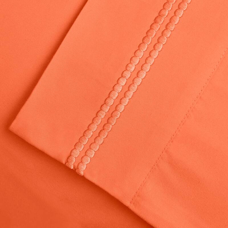 Superior Wrinkle Resistant Embroidered Microfiber Bed Sheet Set